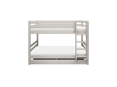 Bunk Bed with Safety Rails and Straight Ladder, 90x200 cm, Grey