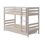 Bunk Bed 154 cm with Pull-out Drawer, Ladder and Safety Rail, 90x200 cm, Grey BUNKBED bunk-bed-with-straight-ladder-grey-washed-3  flexa-com.myshopify.com