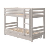 Bunk Bed 154 cm with Pull-out Drawer, Ladder and Safety Rail, 90x200 cm, Grey BUNKBED bunk-bed-with-straight-ladder-grey-washed-3  flexa-com.myshopify.com