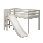 High Bed 120 cm with Slide and Safety Rail, 90x200 cm, White MID_HIGH-BED mid-high-bed-w-platform-and-slide-white-washed-1  flexa-com.myshopify.com