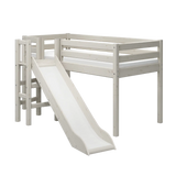 High Bed 120 cm with Slide and Safety Rail, 90x200 cm, White MID_HIGH-BED mid-high-bed-w-platform-and-slide-white-washed-1  flexa-com.myshopify.com