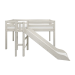 High Bed 120 cm with Slide and Safety Rail, 90x200 cm, White MID_HIGH-BED mid-high-bed-w-platform-and-slide-white-washed-1  flexa-com.myshopify.com