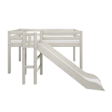 High Bed 120 cm with Slide and Safety Rail, 90x200 cm, White MID_HIGH-BED mid-high-bed-w-platform-and-slide-white-washed-1  flexa-com.myshopify.com