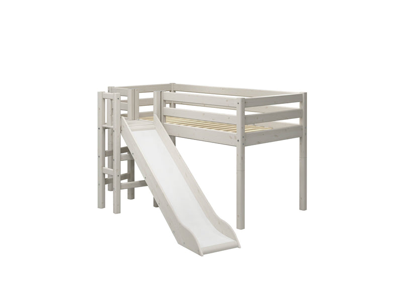 Mid-high bed w. platform and slide