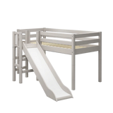 High Bed 120 cm with Slide and Safety Rail, 90x200 cm, Grey MID_HIGH-BED mid-high-bed-w-platform-and-slide-grey-washed-1  flexa-com.myshopify.com
