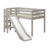 High Bed 120 cm with Slide and Safety Rail, 90x200 cm, Grey