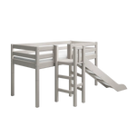 High Bed 120 cm with Slide and Safety Rail, 90x200 cm, Grey MID_HIGH-BED mid-high-bed-w-platform-and-slide-grey-washed-1  flexa-com.myshopify.com