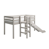 High Bed 120 cm with Slide and Safety Rail, 90x200 cm, Grey MID_HIGH-BED mid-high-bed-w-platform-and-slide-grey-washed-1  flexa-com.myshopify.com