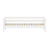 Single Bed with Safety Rail, 90x200 cm, Full White