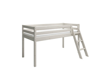 Mid-high bed w. slanting ladder