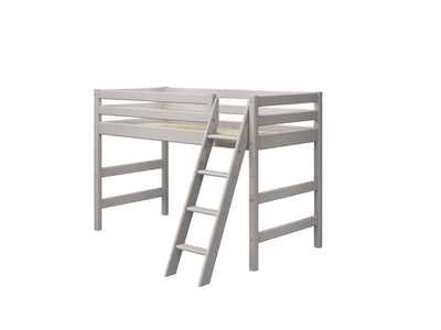 Semi-high bed w. slanting ladder