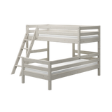 Bunk Bed with Ladder and Safety Rail, 90x200 cm, White