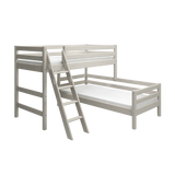 Bunk Bed with Ladder and Safety Rail, 90x200 cm, White