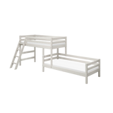 Bunk Bed with Ladder and Safety Rail, 90x200 cm, White