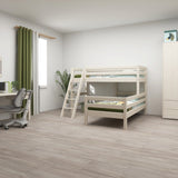 Bunk Bed with Ladder and Safety Rail, 90x200 cm, White