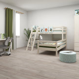 Bunk Bed with Ladder and Safety Rail, 90x200 cm, White
