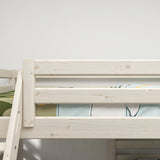 Bunk Bed with Ladder and Safety Rail, 90x200 cm, White