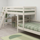 Bunk Bed with Ladder and Safety Rail, 90x200 cm, White