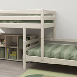 Bunk Bed with Ladder and Safety Rail, 90x200 cm, White