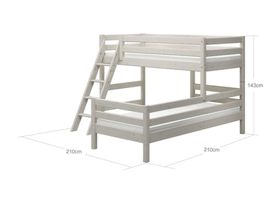 Semi-high bed w. slanting ladder