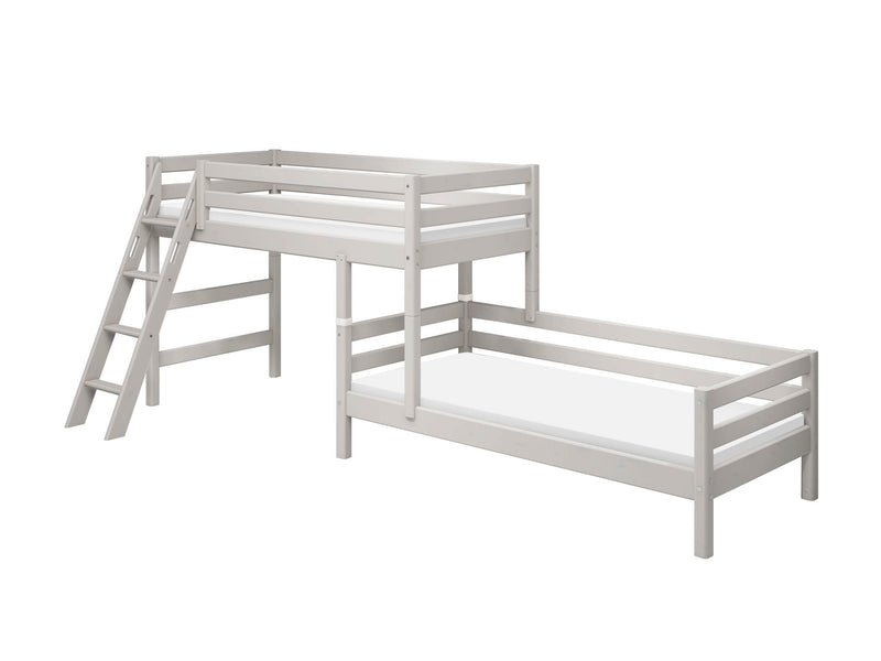 Semi-high bed w. slanting ladder