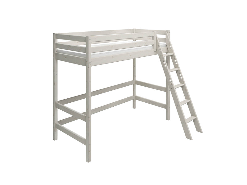 High bed with slanting ladder