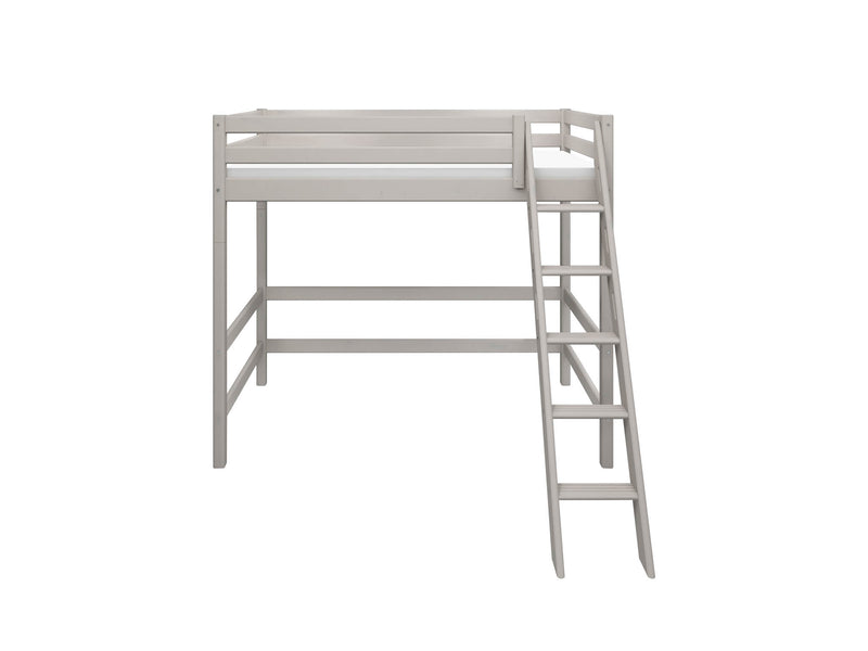 High bed with slanting ladder