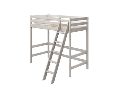 High bed with slanting ladder