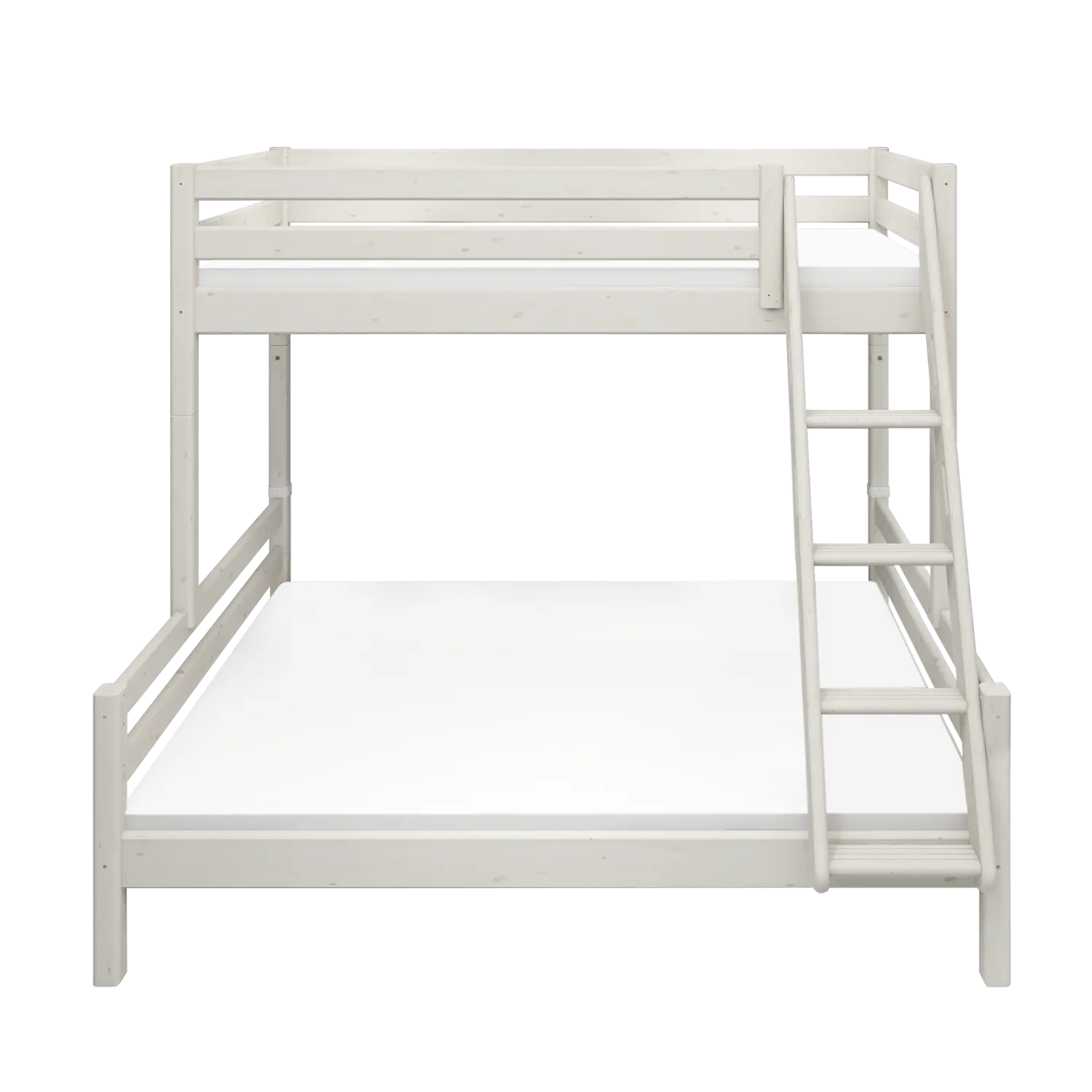 Family Bunk Bed 184 cm with Ladder and Safety Rail, 90/140x200 cm, White BUNKBED family-bed-white-washed-1  flexa-com.myshopify.com