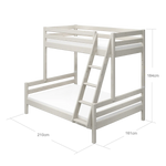 Family Bunk Bed 184 cm with Ladder and Safety Rail, 90/140x200 cm, White BUNKBED family-bed-white-washed-1  flexa-com.myshopify.com