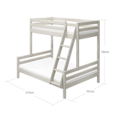 Family Bunk Bed 184 cm with Ladder and Safety Rail, 90/140x200 cm, White BUNKBED family-bed-white-washed-1  flexa-com.myshopify.com