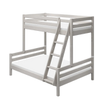Family Bunk Bed 184 cm with Ladder and Safety Rail, 90/140x200 cm, Grey BUNKBED family-bed-grey-washed-1  flexa-com.myshopify.com