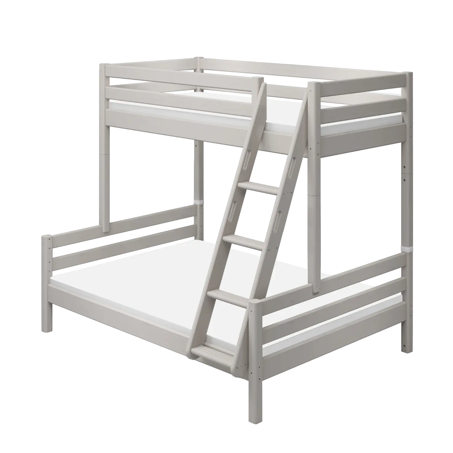Family Bunk Bed 184 cm with Ladder and Safety Rail, 90/140x200 cm, Grey BUNKBED family-bed-grey-washed-1  flexa-com.myshopify.com