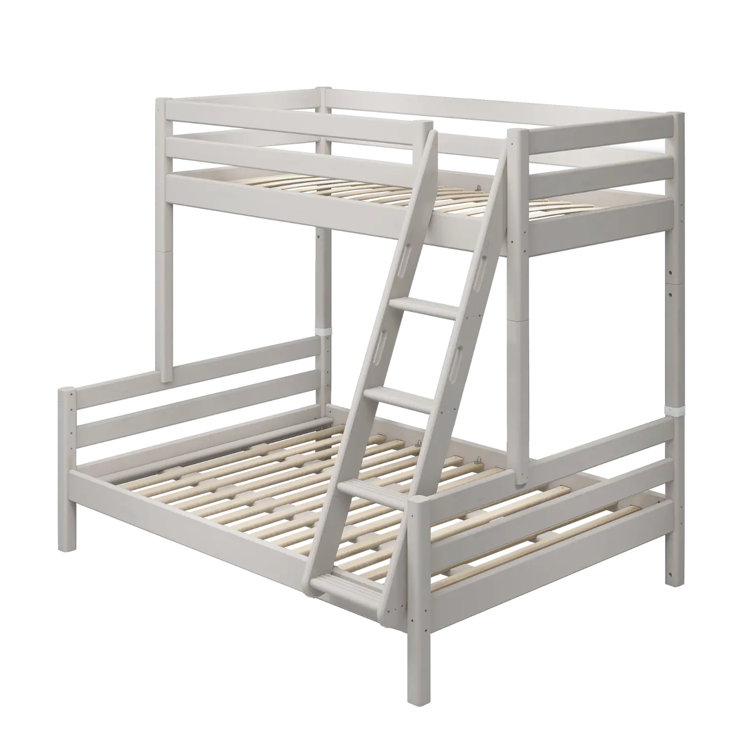 Family Bunk Bed 184 cm with Ladder and Safety Rail, 90/140x200 cm, Grey BUNKBED family-bed-grey-washed-1  flexa-com.myshopify.com