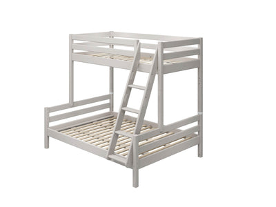 Bunk Bed with Slanting Ladder and Safety Rail, 90/140x200 cm, Grey