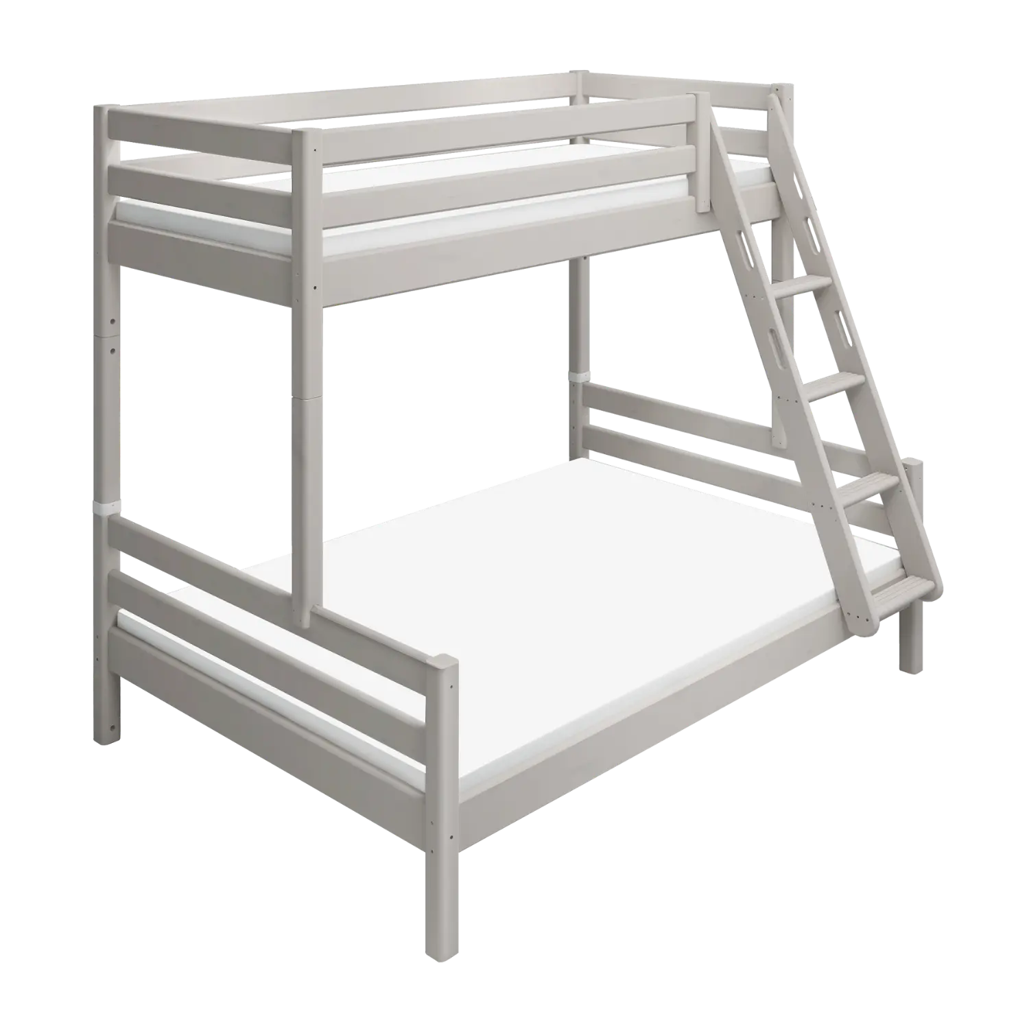 Family Bunk Bed 184 cm with Ladder and Safety Rail, 90/140x200 cm, Grey BUNKBED family-bed-grey-washed-1  flexa-com.myshopify.com