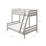 Bunk Bed with Ladder and Safety Rail, 90/140x200 cm, Grey