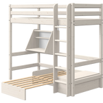 High Bed 184 cm with Sofa, Desk, Ladder and Safety Rail, 90x200 cm, White HIGHBED high-bed-with-casa-module-white-washed-1  flexa-com.myshopify.com