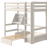 High Bed 184 cm with Sofa, Desk, Ladder and Safety Rail, 90x200 cm, White HIGHBED high-bed-with-casa-module-white-washed-1  flexa-com.myshopify.com