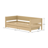 Single Bed with Storage, 90x200 cm, Sand