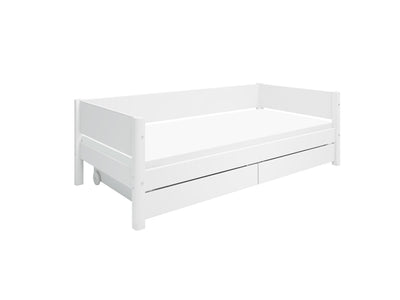 WHITE Cama individual con Almacenaje, 90x200 cm, Blanco