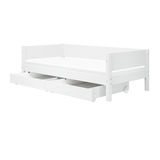 Single Bed with Storage, 90x200 cm, White