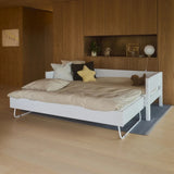 Single Bed 90x200 cm with Pull-out Bed 90x190 cm, WHITE, Daybed