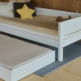Single Bed 90x200 cm with Pull-out Bed 90x190 cm, WHITE, Daybed