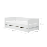 Single Bed with Pull-out Bed, 90x200 cm, White