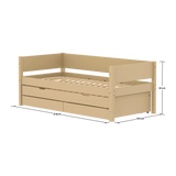 Eenpersoonsbed met uittrekbed en opbergruimte, 90x200 cm, Sand