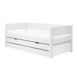 Single Bed with Pull-out Bed and Storage, 90x200 cm, White