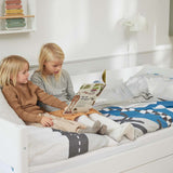 Single Bed with Pull-out Bed and Storage, 90x200 cm, White