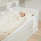 Single Bed with Pull-out Bed and Storage, 90x200 cm, White