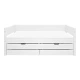 Single Bed with Pull-out Bed and Storage, 90x200 cm, White